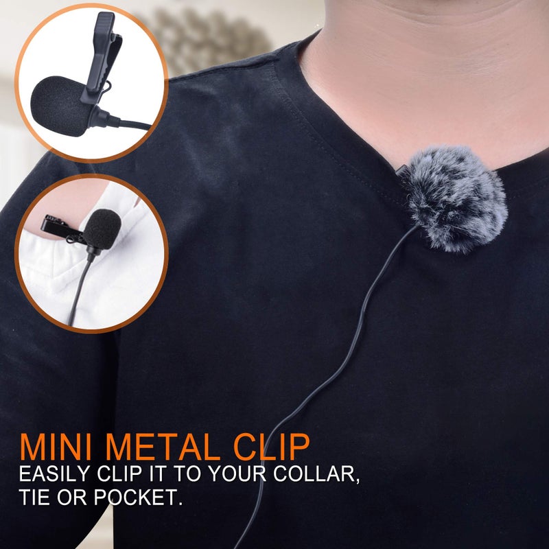 COMICA XLR 48V Phantom Power Lavalier Microphone,CVM-V02O 5.9fts Omni-Directional Lapel Mic for Canon Sony Panasonic Camcorders Zoom H4n H5 H6n Tascam DR-40 DR-60D/70D DR-100 Recorders 2 Pack - Image 5